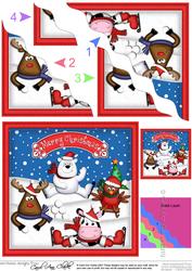 Xmas Festive Friends Wavy Corner Side Stacker Topper
