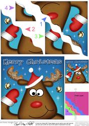 Rudolph Fun Novelty Wavy Corner Side Stacker Topper