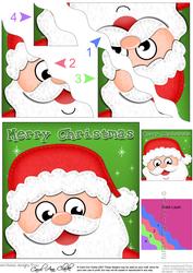 Xmas Santa Fun Novelty Wavy Corner Side Stacker Topper