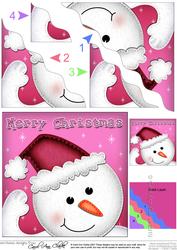 Xmas Snowman Fun Novelty Wavy Corner Side Stacker Topper