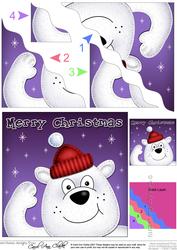 Xmas Polar Bear Fun Novelty Wavy Corner Side Stacker Topper
