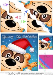 Xmas Meerkat Fun Novelty Wavy Corner Side Stacker Topper