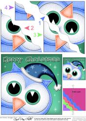 Xmas Little Hoot Fun Novelty Wavy Corner Side Stacker Topper
