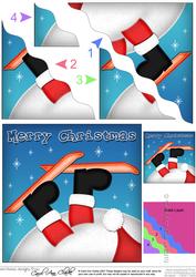 Xmas Oops Santa Fun Novelty Wavy Corner Side Stacker Topper