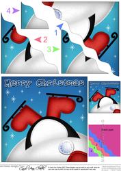 Xmas Oops Penguin Fun Novelty Wavy Corner Side Stacker
