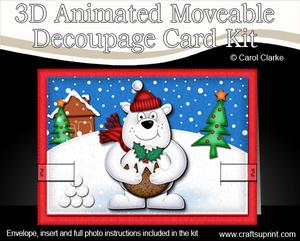 3D Ben's Xmas Pudding Animated Moveable Decoupage Card Kit