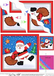 Xmas Santa N Sack Wavy Corner Side Stacker