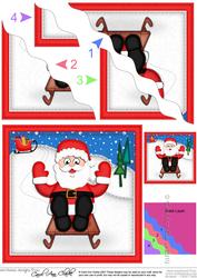 Xmas Sledging Santa Wavy Corner Side Stacker