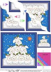 Xmas Little Lambs Wavy Corner Side Stacker