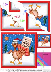 Xmas Percy the Turkey Wavy Corner Side Stacker