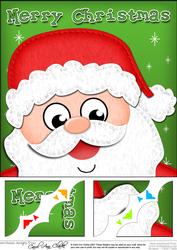 8 x 8 Xmas Santa Fun Novelty Scalloped Corner Topper