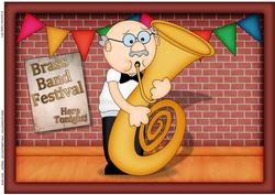 A4 Bert Plays the Tuba Card Topper