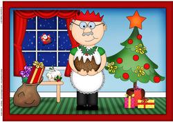 A4 Bert Loves Christmas Pudding Card Topper