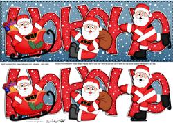 Large Dl Xmas Hohoho Santa Quick Card with 3D Decoupage