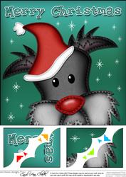 8 x 8 Xmas Scottie Dog Fun Novelty Scalloped Corner Topper