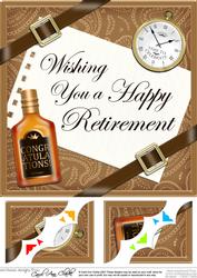 8 x 8 Retirement Scalloped Corner Side Stcker Topper