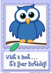 A4 What a Hoot Owl Birthday Felties
