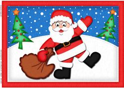 A4 Xmas Santa N Sack Felties Card Topper