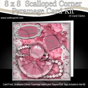 8 x 8 Perfume Lace N Pearls Kit with Scalloped Corners