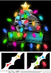 8 x 8 Fun Christmas Gadgets N Gizmos Scalloped Corner Topper