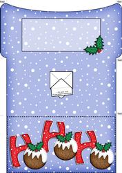 Xmas Hohoho with Puddings Money or Gift Wallet and Card