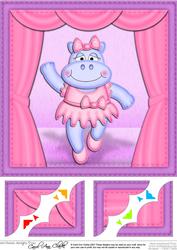 8 x 8 Hilda Hippo Scalloped Corner Topper