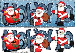 Large Dl Xmas Hohoho Santa Quick Card with 3D Decoupage
