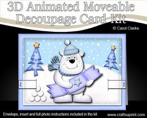 3D Ben's Xmas Cracker Animated Moveable Decoupage Card Kit