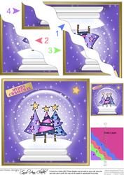 Xmas Funky Xmas Trees Snowglobe Wavy Corner Side Stacker
