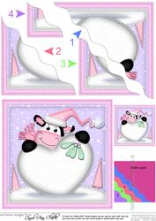 Milly Moo Cow Xmas Love Wavy Corner Side Stacker