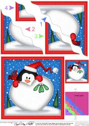Penguin Xmas Love Wavy Corner Side Stacker