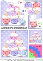 Cupcakes Felties Shell Edged Corner Side Stacker