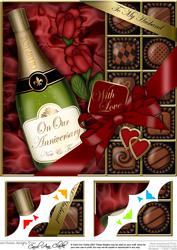 8x8 Husband Anniversary Champers, Chocs N Roses