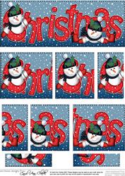 Christmas Christmas with Snowman Dl Side Stacker Topper
