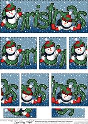Christmas Christmas with Snowman Dl Side Stacker Topper
