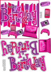 Birthday Girly Gadgets Games N Gizmos Quick Card N 3D Decoup