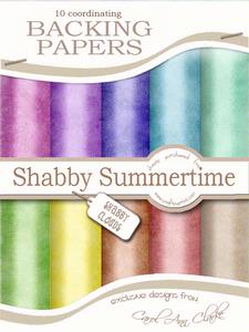 Shabby Summertime Clouds Coloured Backing Papers