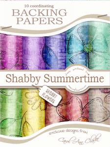 Shabby Summertime Flowers Coloured Backing Papers