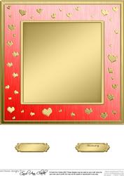 8 x 8 Metallic Romantic Hearts Plain Card Base