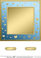 8 x 8 Metallic Romantic Hearts Plain Card Base