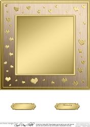 8 x 8 Metallic Romantic Hearts Plain Card Base