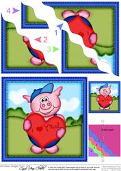 Ziggy Piggy's Heart Wavy Corner Side Stacker Topper