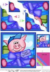 Ziggy Piggy's Present Wavy Corner Side Stacker Topper