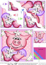 Zoe Piggy's Flowers Wavy Corner Side Stacker Topper