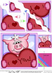 Zoe Piggy's Heart Wavy Corner Side Stacker Topper