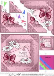 Daisies on Metallic Lace Scallop Corner Side Stacker