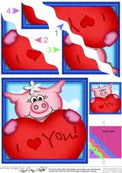 Zoe Piggy's Heart Wavy Corner Side Stacker Topper