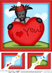 8 x 8 Hamish Dog's Heart Love Scalloped Corner Topper