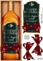 Large Dl Birthday Whisky in a Box Quick Card 3D Decoupage