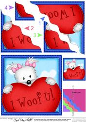 Jess Westie Dog's Heart Wavy Corner Side Stacker